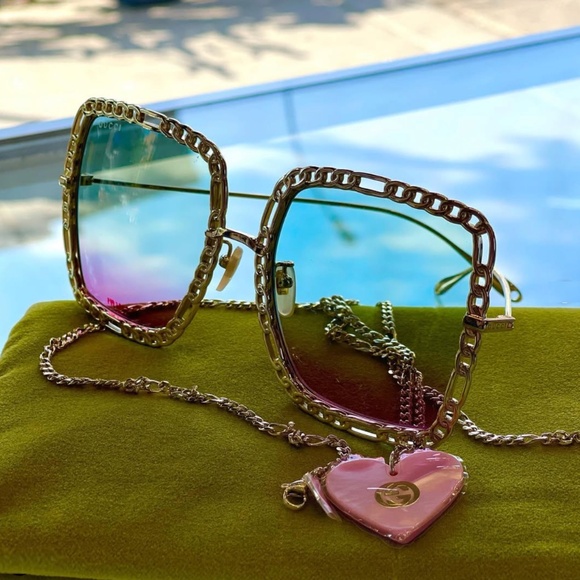 NEW GUCCI GG1033S - 003 Chain Sunglasses - Picture 6 of 10